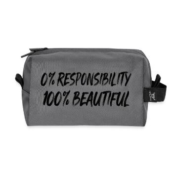 0% responsibility, 100% beauty - Recycled Toiletry Zip Bag - anthracite - Front