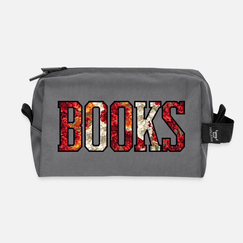 Blütenbuchstaben-Design - Recycelte Kulturtasche - Anthrazit
