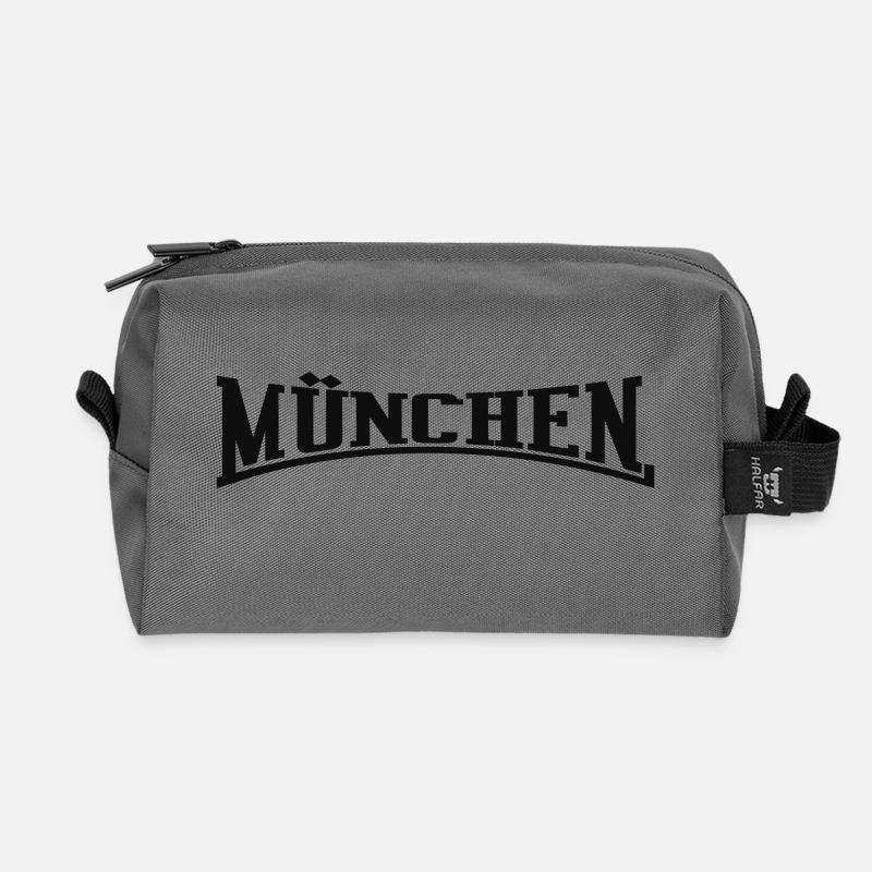 München Schriftzug - Recycelte Kulturtasche - Anthrazit