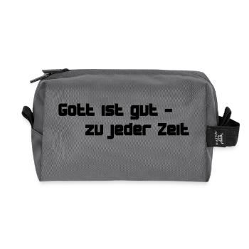 Spruch - Recycelte Kulturtasche - Anthrazit - Vorne