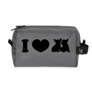 I ♥ frenchies - Trousse de toilette en tissu recyclé - anthracite - Devant