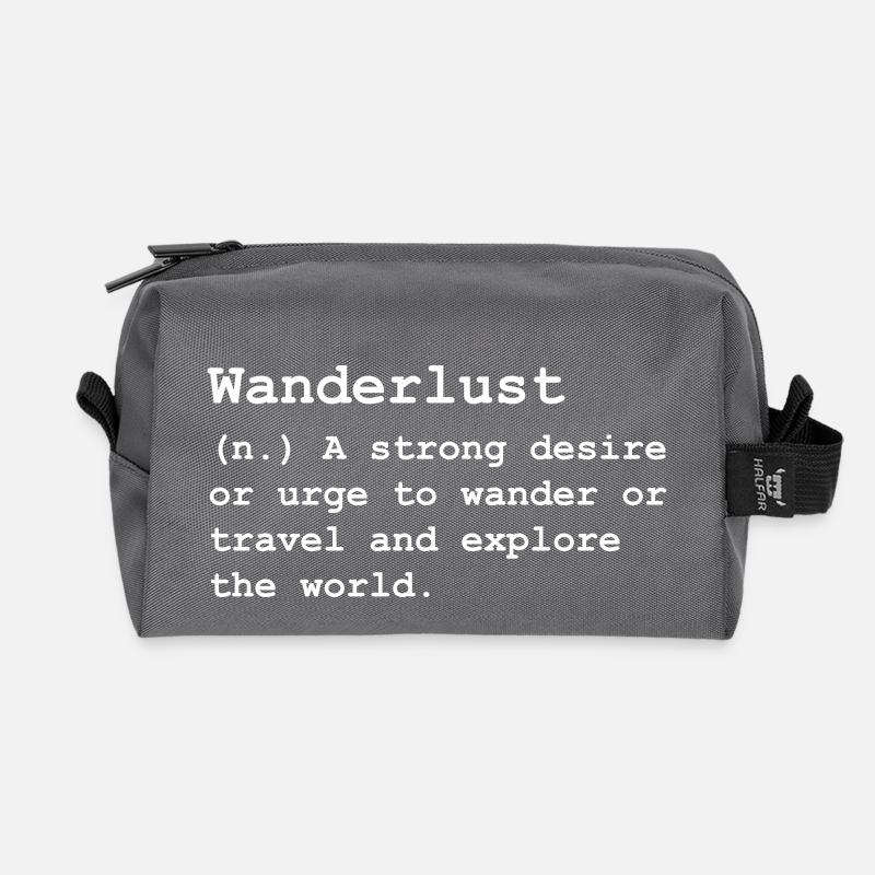 Wanderlust - Recycled Toiletry Zip Bag - anthracite