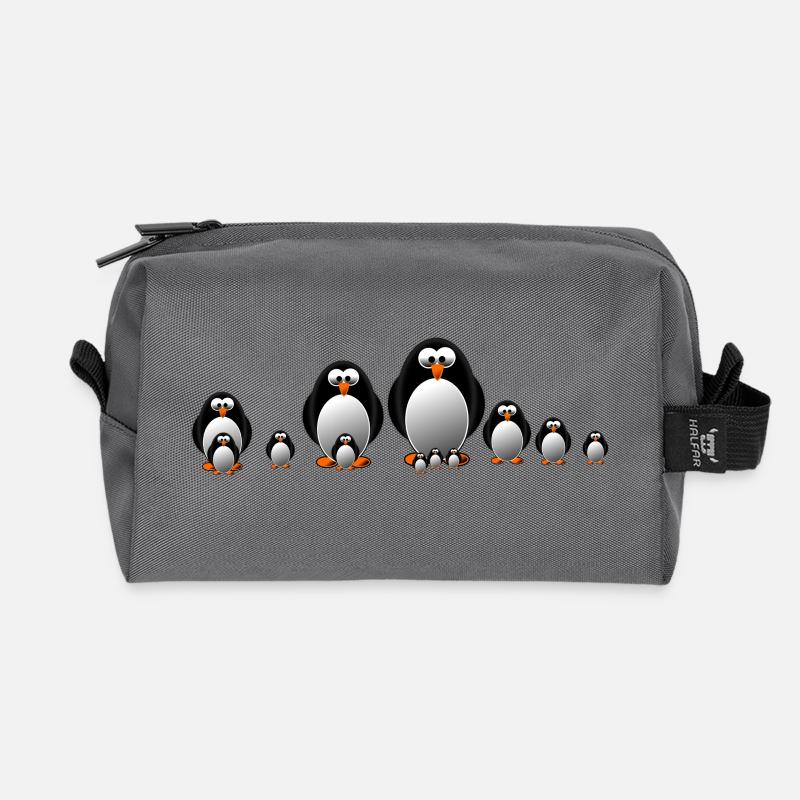 Pinguine - Recycelte Kulturtasche - Anthrazit