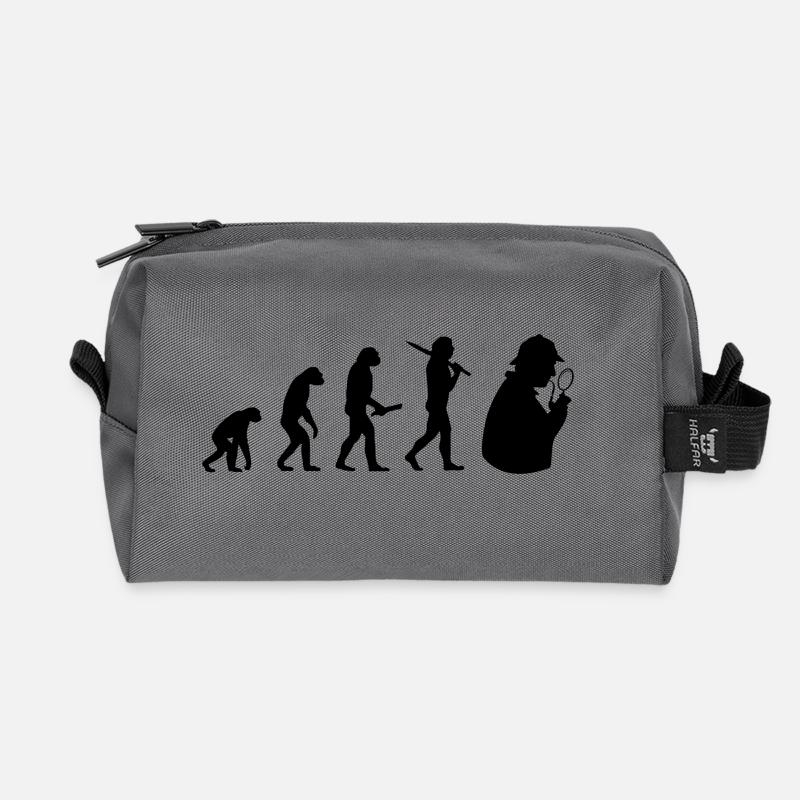 sherlock holmes evolution progress development - Recycled Toiletry Zip Bag - anthracite