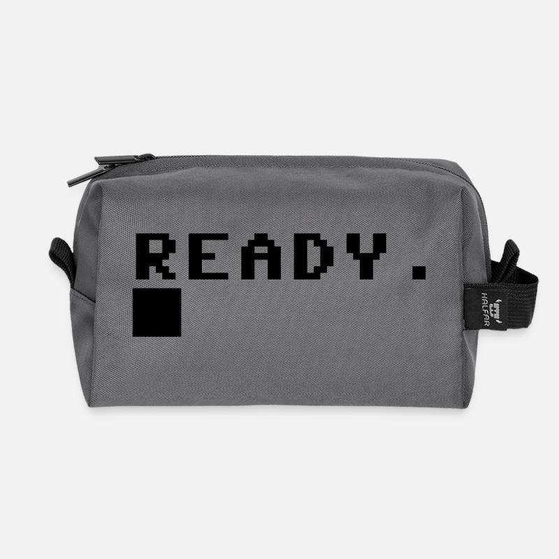 C64 Ready Nerd Computer Retro Geschenk Idee - Recycelte Kulturtasche - Anthrazit