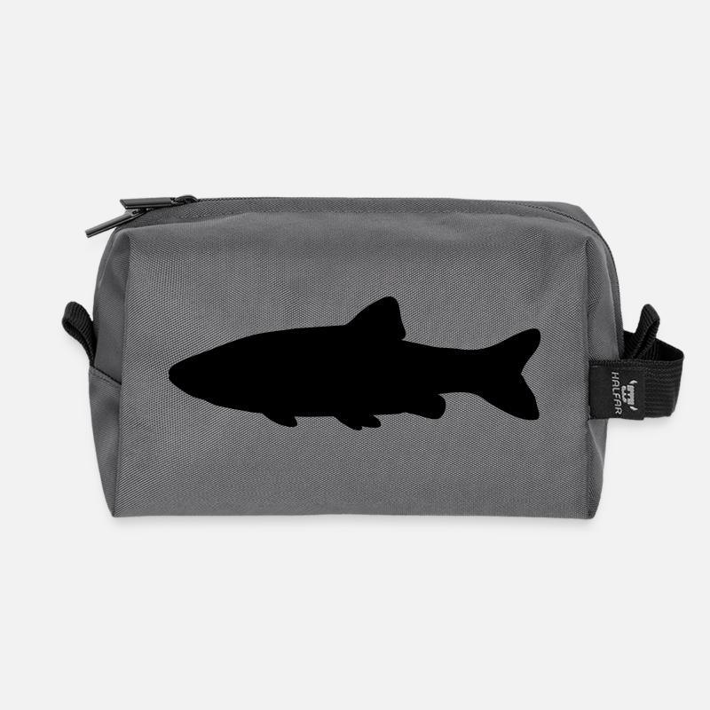 Fisch-Silhouette Döbel - Recycelte Kulturtasche - Anthrazit