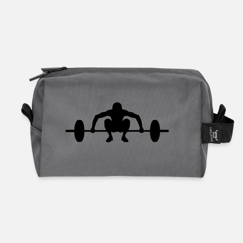 Barbell schwarz - Recycelte Kulturtasche - Anthrazit