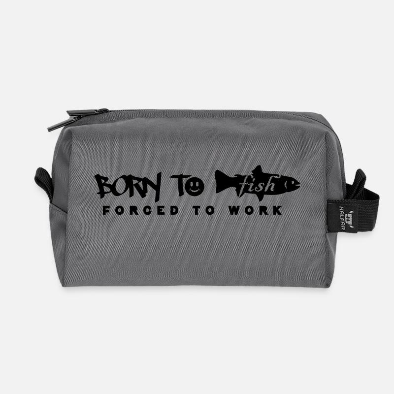 born to fish (G, 1c) - Recycelte Kulturtasche - Anthrazit