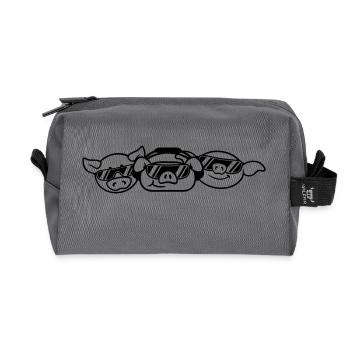 Porcs de partie 3 amis DJ team - Trousse de toilette en tissu recyclé - anthracite - Devant