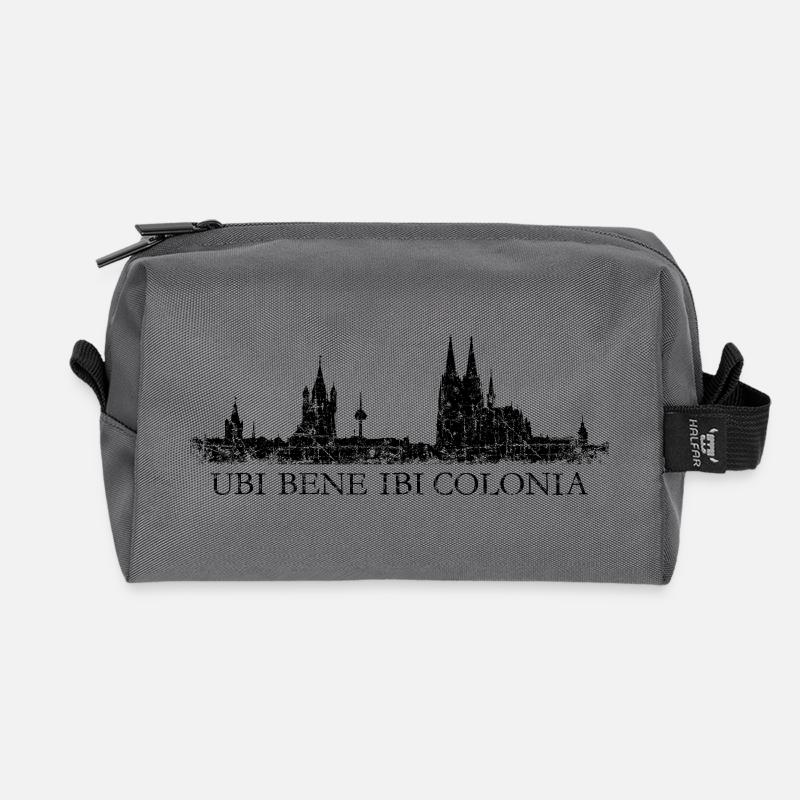 UBI BENE IBI COLONIA Kölner Skyline Köln - Recycelte Kulturtasche - Anthrazit