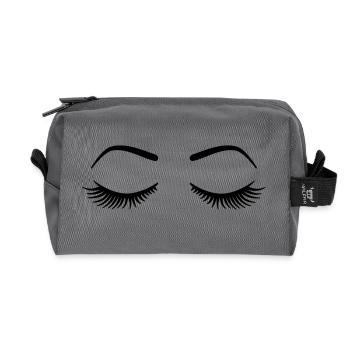 Wimpern - Recycelte Kulturtasche - Anthrazit - Vorne
