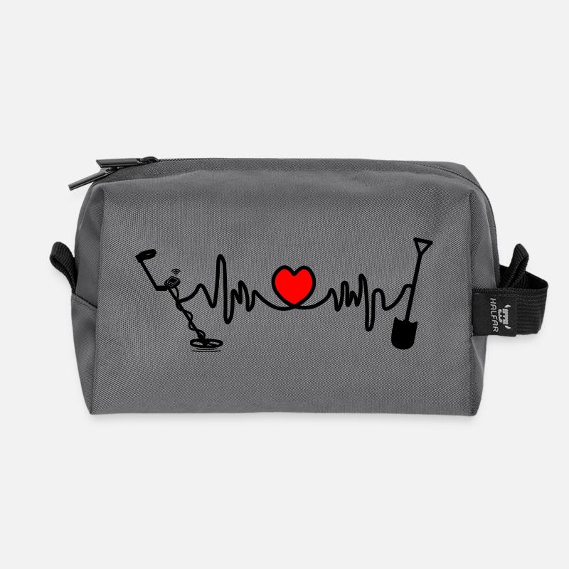 Metalldetektor-Logo mit Herzfrequenz - Recycelte Kulturtasche - Anthrazit
