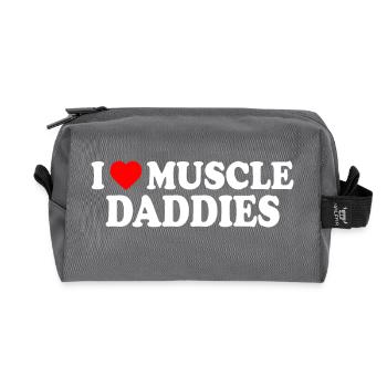 I love muscle daddies - Recycled Toiletry Zip Bag - anthracite - Front