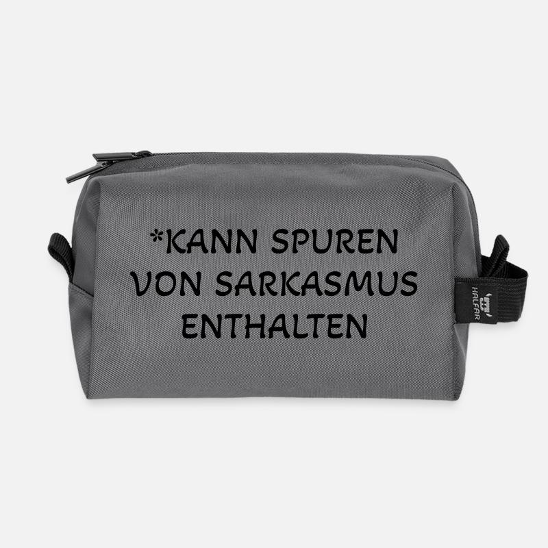 sarkasmus spuren spruch humor - Recycelte Kulturtasche - Anthrazit