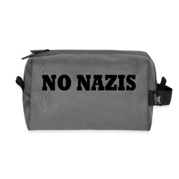 No nazis - Recycled Toiletry Zip Bag - anthracite - Front