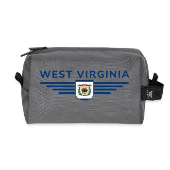 West Virginia Fan Shirt – Natur & Stolz - Recycelte Kulturtasche - Anthrazit - Vorne