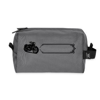 Motorcycle - Last name, first name - Recycled Toiletry Zip Bag - anthracite - Front