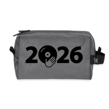 Music DJ Vinyl Record Party 2026 - Recycled Toiletry Zip Bag - anthracite - Front