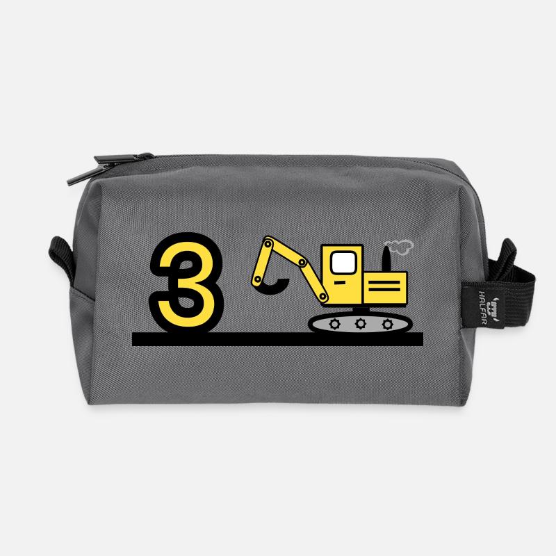 Excavator - Recycled Toiletry Zip Bag - anthracite
