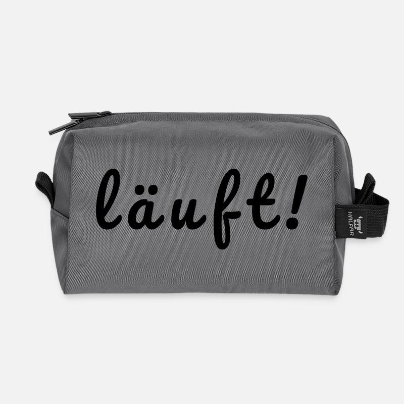läuft! - Recycelte Kulturtasche - Anthrazit