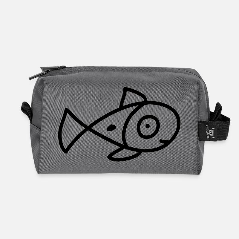 Babyfisch - Fisch - Line - Recycelte Kulturtasche - Anthrazit