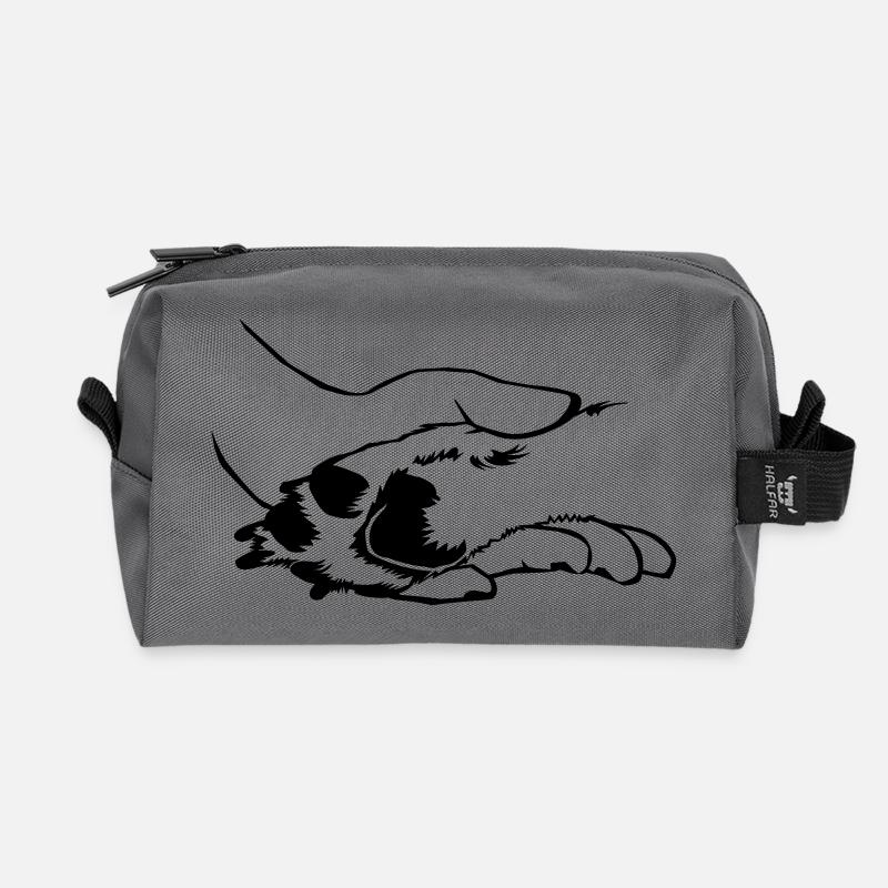 Hund in Hand - Recycelte Kulturtasche - Anthrazit