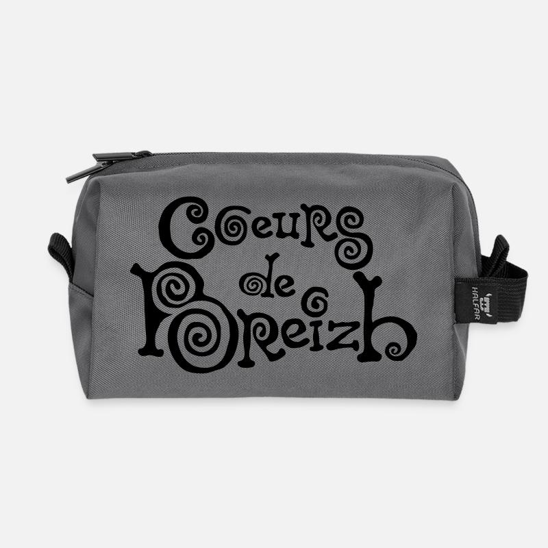 Herzen breizh Bretagne bzh logo - Recycelte Kulturtasche - Anthrazit