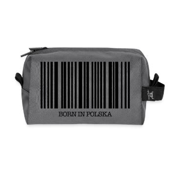 born_in_polska_f1 - Recycled Toiletry Zip Bag - anthracite - Front
