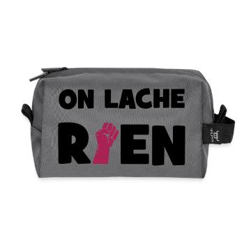 On lâche rien ! - Trousse de toilette en tissu recyclé - anthracite - Devant