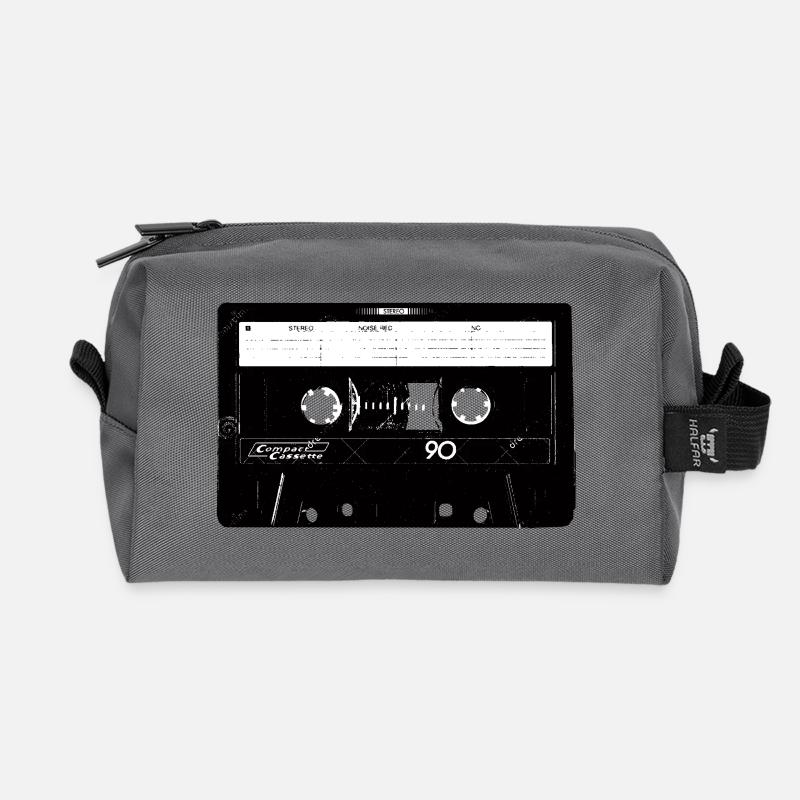 Kassette Recorder Old School Logo Design - Recycelte Kulturtasche - Anthrazit