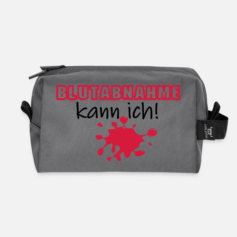 Blutabnahme Medizin Blut Beruf Geschenk Spruch - Recycelte Kulturtasche - Anthrazit