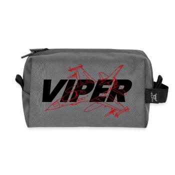 F-16 Viper / Fighting Falcon Düsenjäger / F16 - Recycelte Kulturtasche - Anthrazit - Vorne