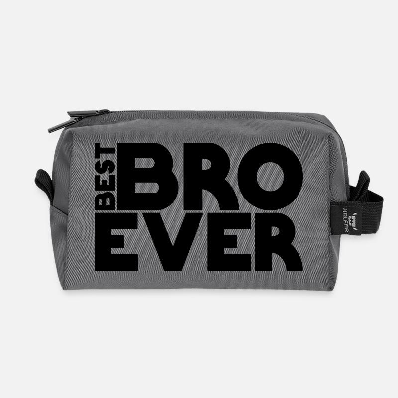 best BRO ever - Recycled Toiletry Zip Bag - anthracite