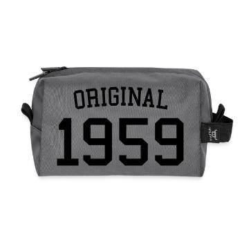 Original 1959 65th Birthday Men Women 65 Years Old - Recycled Toiletry Zip Bag - anthracite - Front