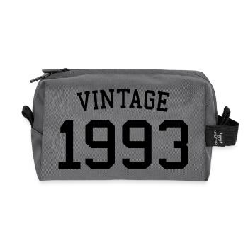 Vintage 1993 - 30 Years Old, 30th Birthday Gift - Recycled Toiletry Zip Bag - anthracite - Front