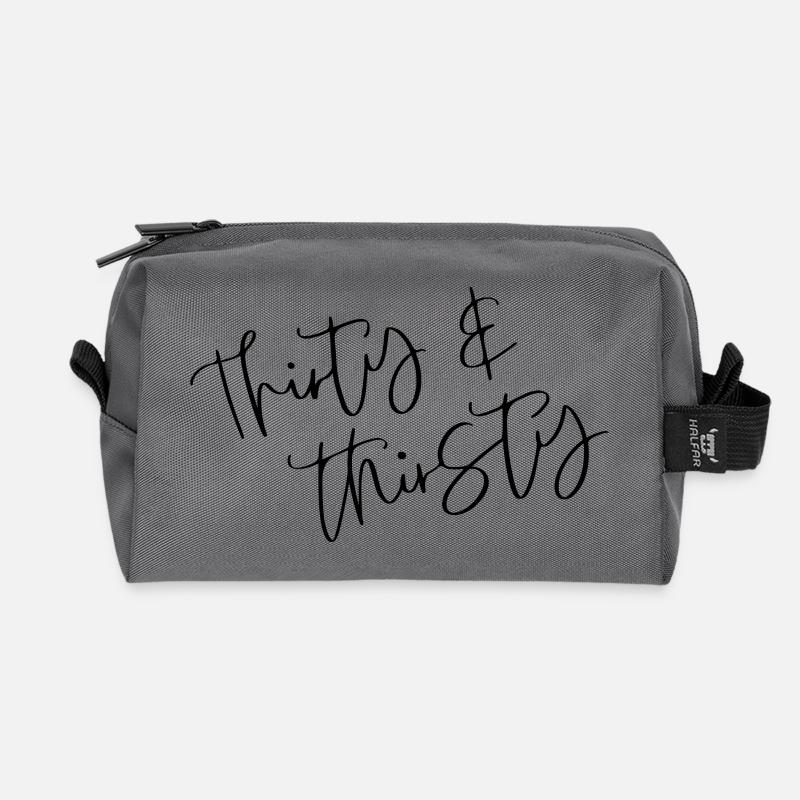 Thirty & Thirsty Birthday - Recycelte Kulturtasche - Anthrazit