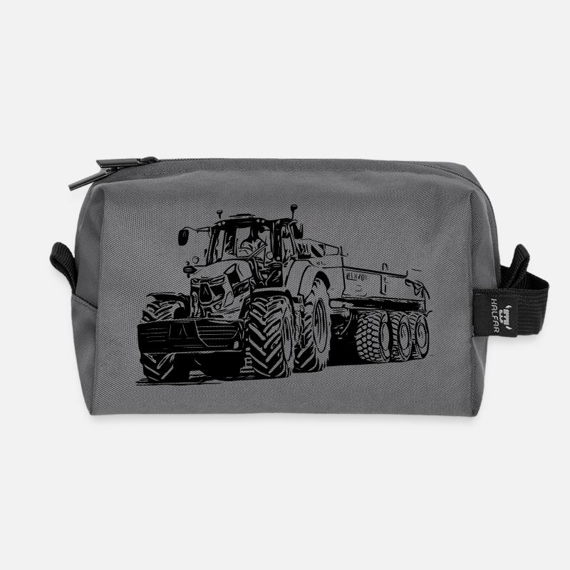Traktor mit Anhänger - Recycelte Kulturtasche - Anthrazit