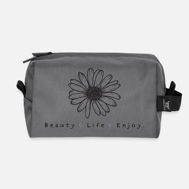 Beauty . Life . Enjoy. - Recycelte Kulturtasche - Anthrazit