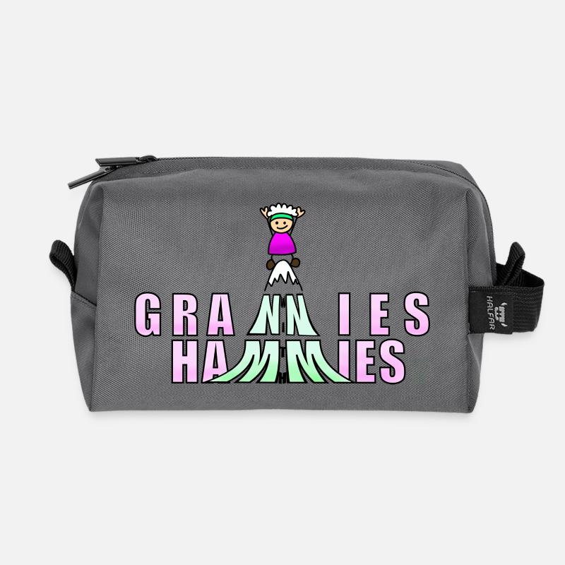Grannies with Hammies - Recycelte Kulturtasche - Anthrazit