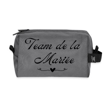 Team of The Bride Heart - Recycled Toiletry Zip Bag - anthracite - Front