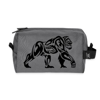 Gorilla Tribal - Recycled Toiletry Zip Bag - anthracite - Front