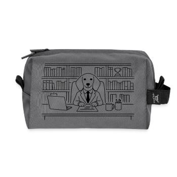 Hund im Büro Chef Dackel Minimalitisch Line Art - Recycled Toiletry Zip Bag - anthracite - Front