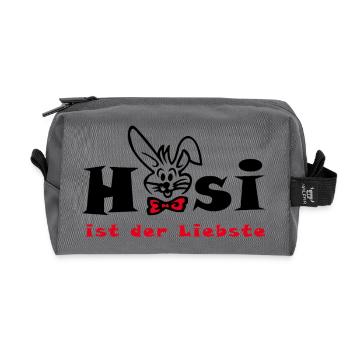 Bunny is the dearest Easter - Recycled Toiletry Zip Bag - anthracite - Front
