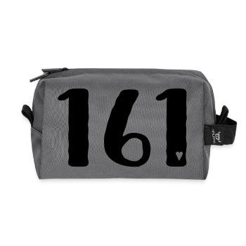 Anti-fascist action - Recycled Toiletry Zip Bag - anthracite - Front