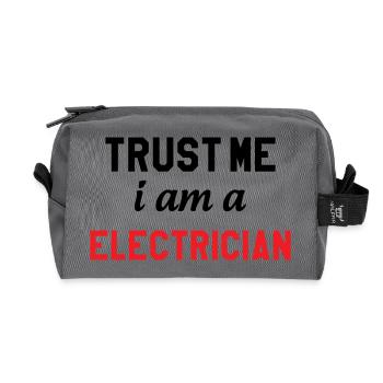 Trust me I'm an electrician: security - Recycled Toiletry Zip Bag - anthracite - Front