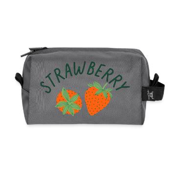 T-shirt fraise mignon, esthétique fruitée d'été - Trousse de toilette en tissu recyclé - anthracite - Devant