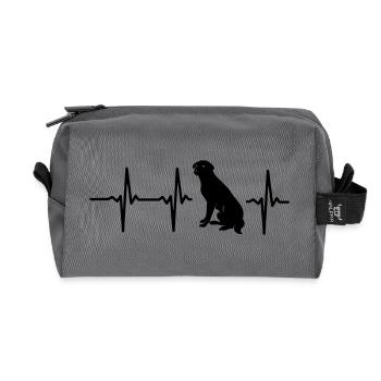 UN COEUR POUR LES CHIENS ! - Trousse de toilette en tissu recyclé - anthracite - Devant