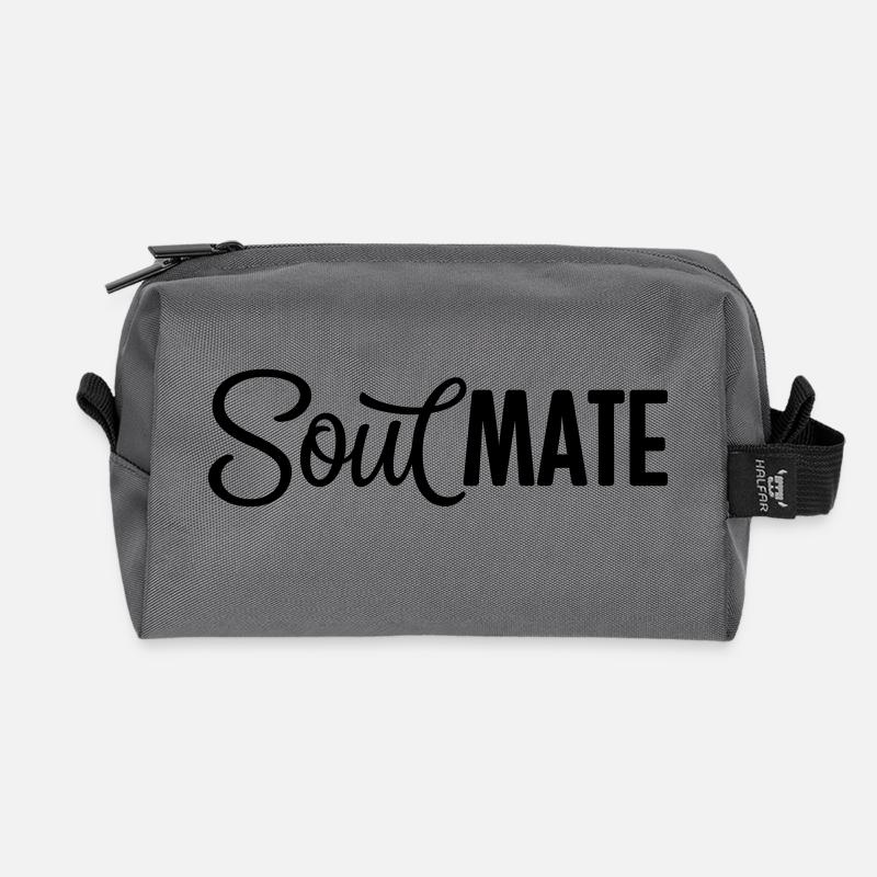 SoulMATE Soulmate Partnerlook Geschenk Spruch - Recycelte Kulturtasche - Anthrazit