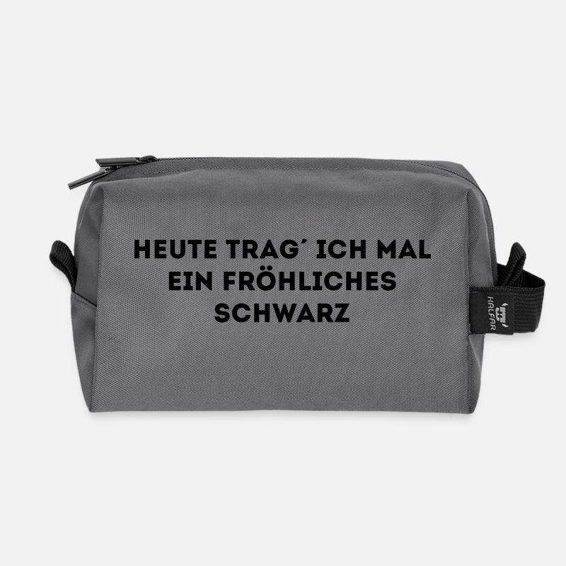 Heute rag ich mal ein fröhliches Schwarz - Recycelte Kulturtasche - Anthrazit