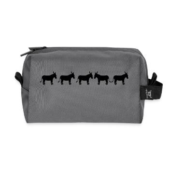 different bees horse pony small packelsel - Recycled Toiletry Zip Bag - anthracite - Front